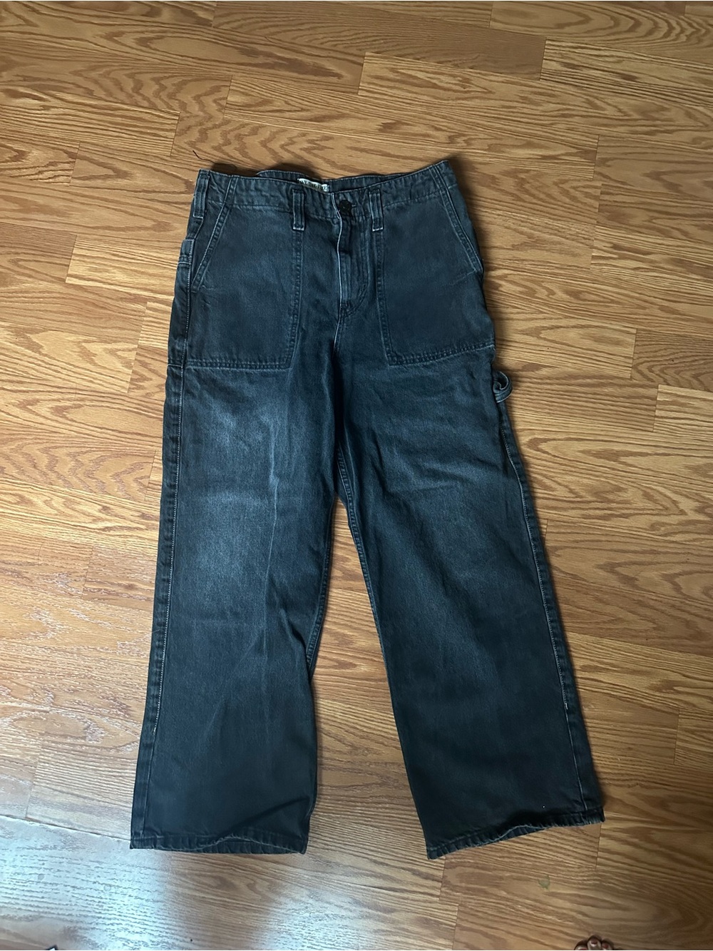 We The Free Washed Black Cropped Carpenter Pants